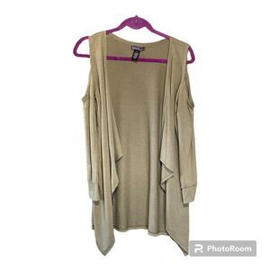 Love By Chesley Army Green Cold Shoulder Cardigan M